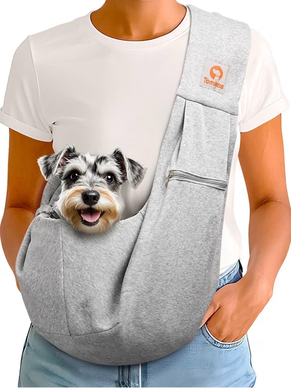 Tomkas Gray Pet Sling Carrier for Small Dogs